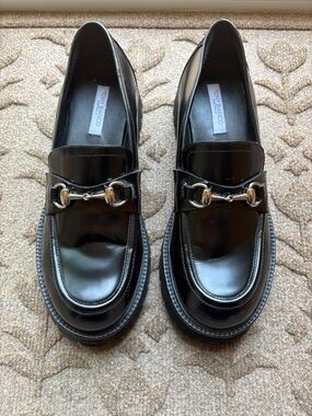 Tony Bianco Black Patent Slip-On Loafers